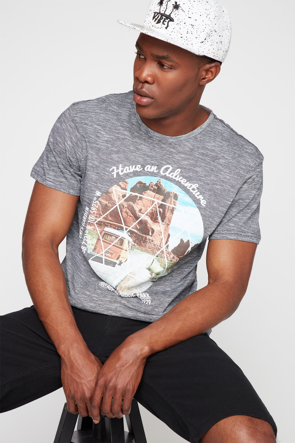 Men Have An Adventure Graphic T-Shirt Black