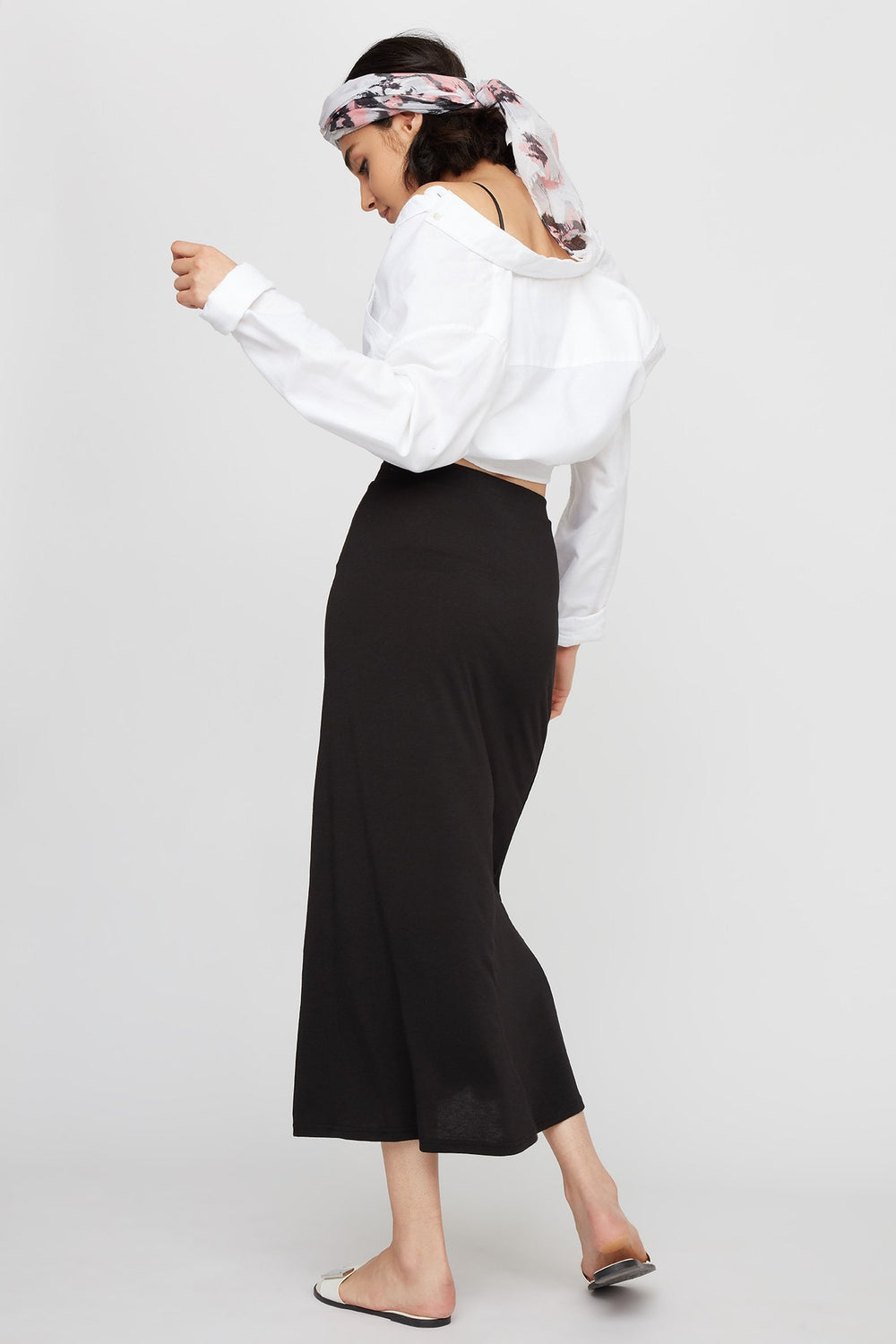 Women High-Rise Pull-On Maxi Skirt Black