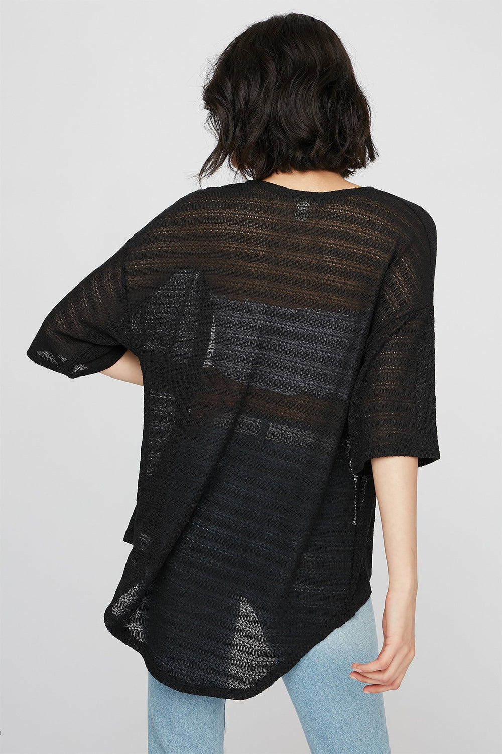 Women Knit Dolman Open-Front Cardigan Black