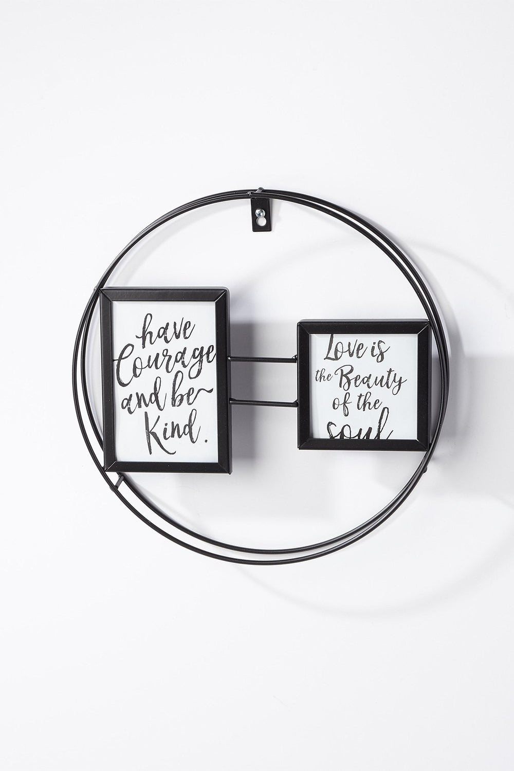Women Metal Circle Wall Frame Black