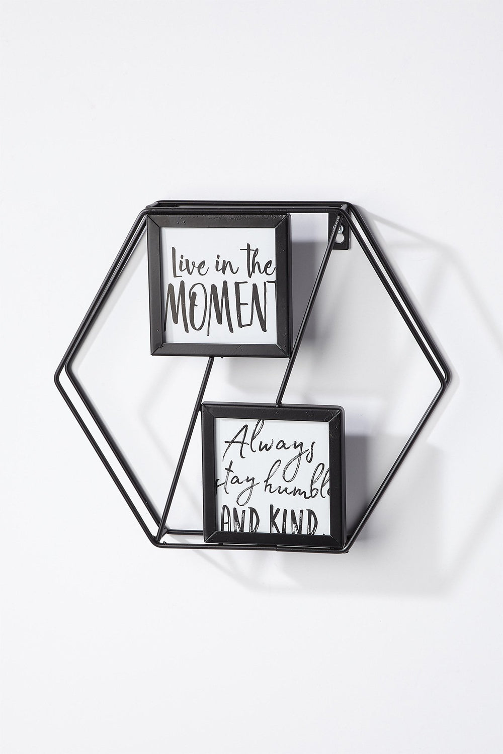 Women Metal Hexagon Wall Frame Black