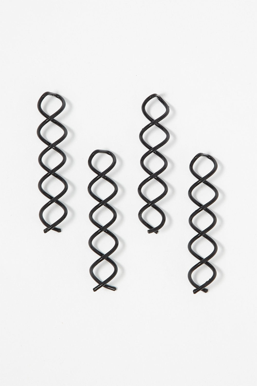 Women Metal Spiral Hair Pin (4 PC) Black