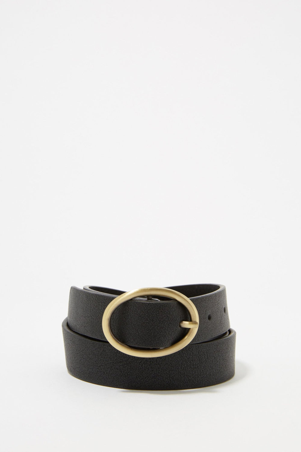 Women Oval Buckle Jean Belt Black