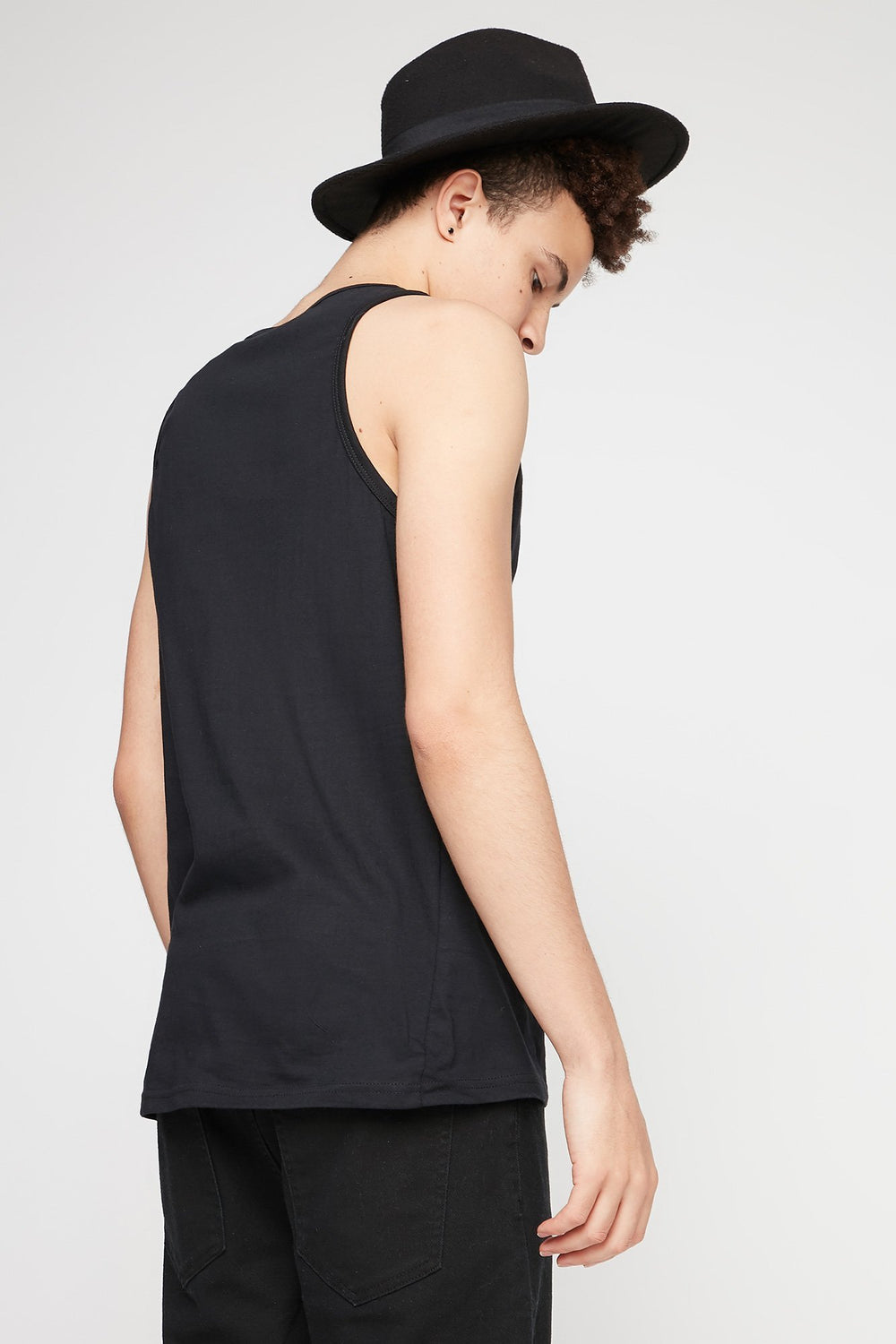 Men Palm Tree Graphic Tank Black