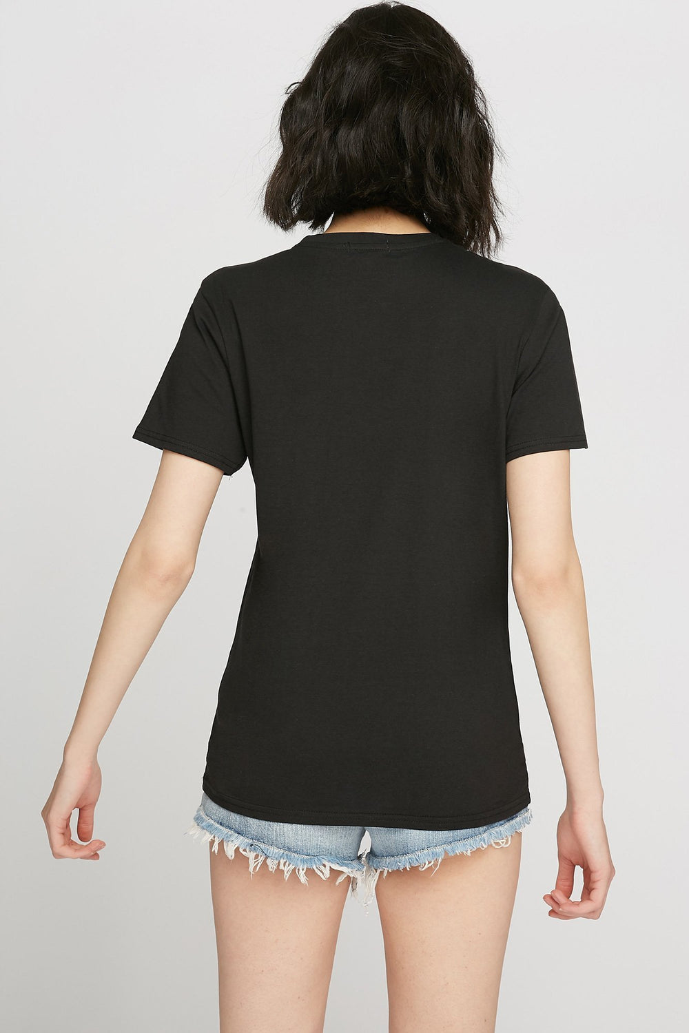 Women Peanuts Charlie Brown Graphic T-Shirt Black