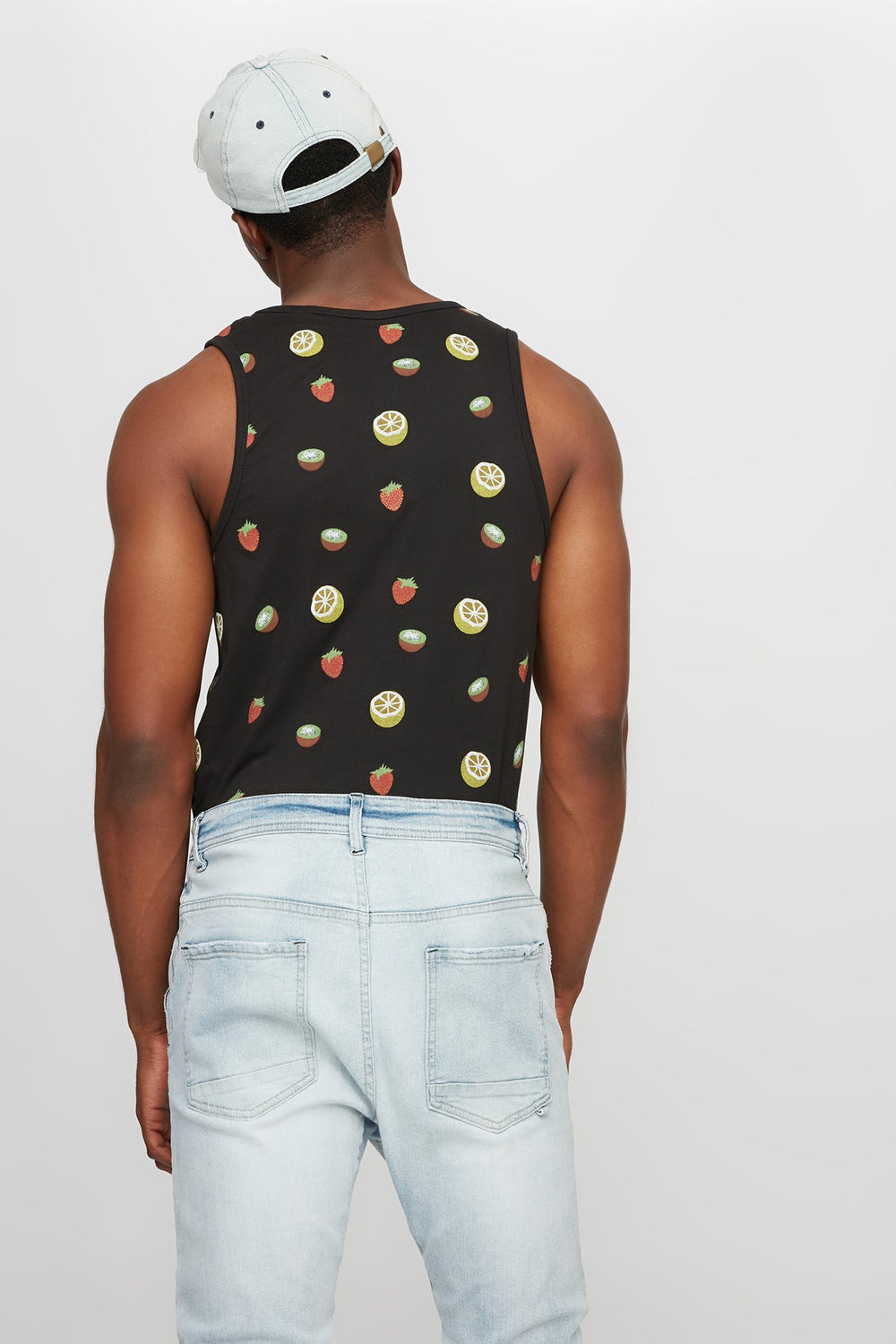 Men Printed Graphic Tank Black