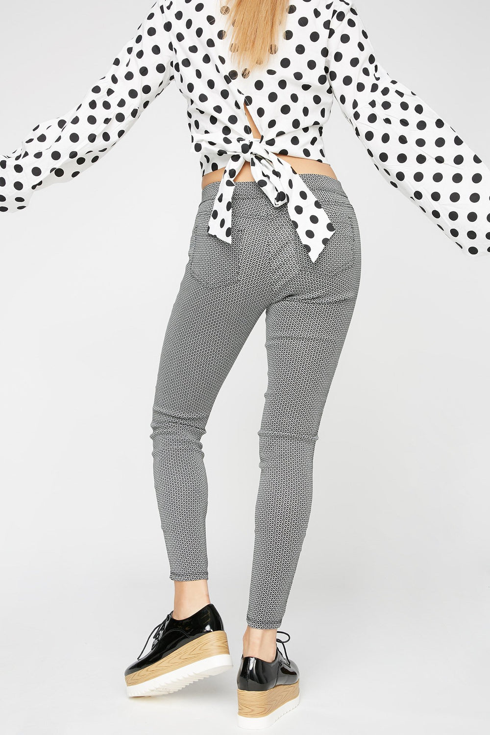 Women Printed Knit Pull-On Pant Black
