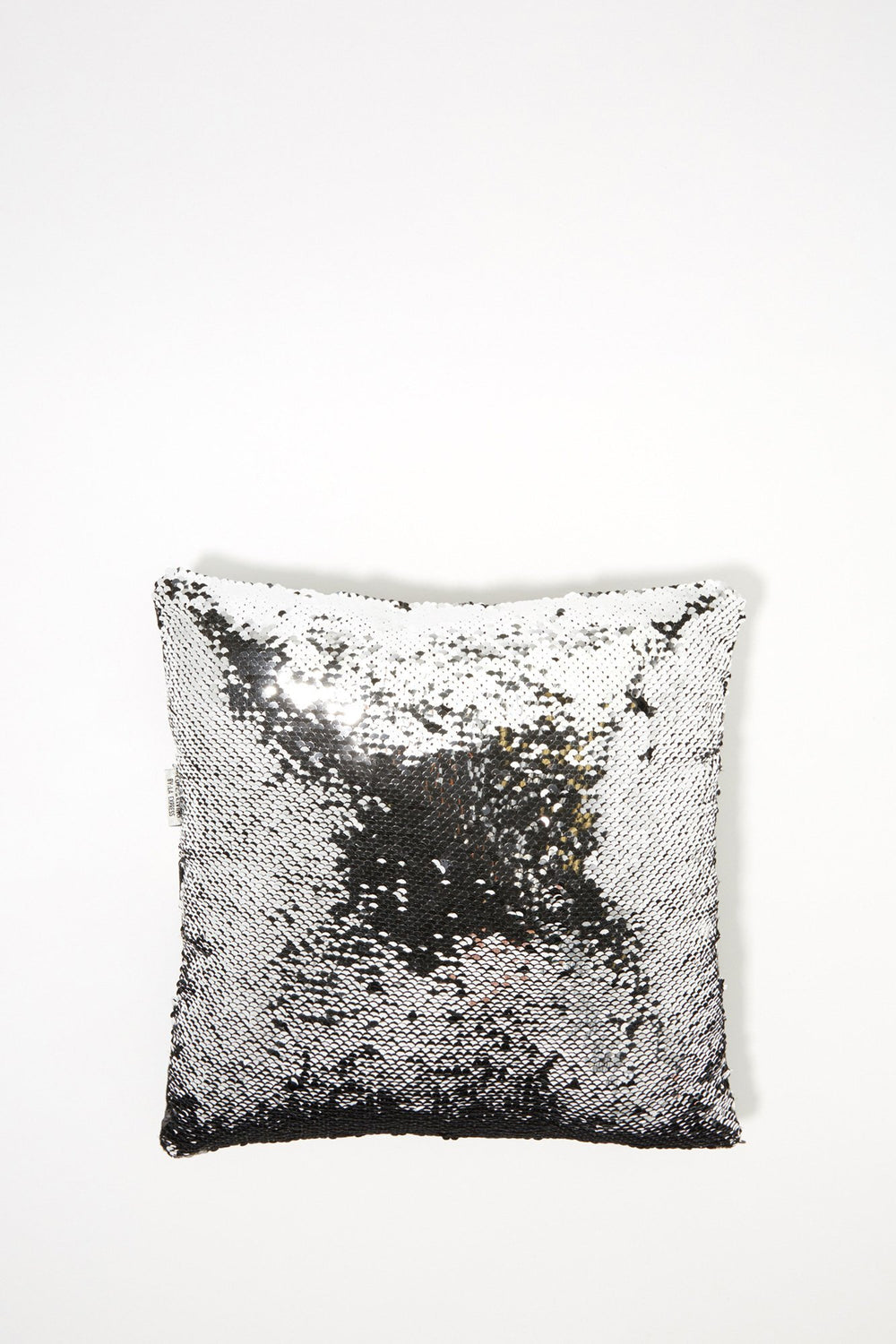 Women Reversible Metallic Sequins Cushion Black