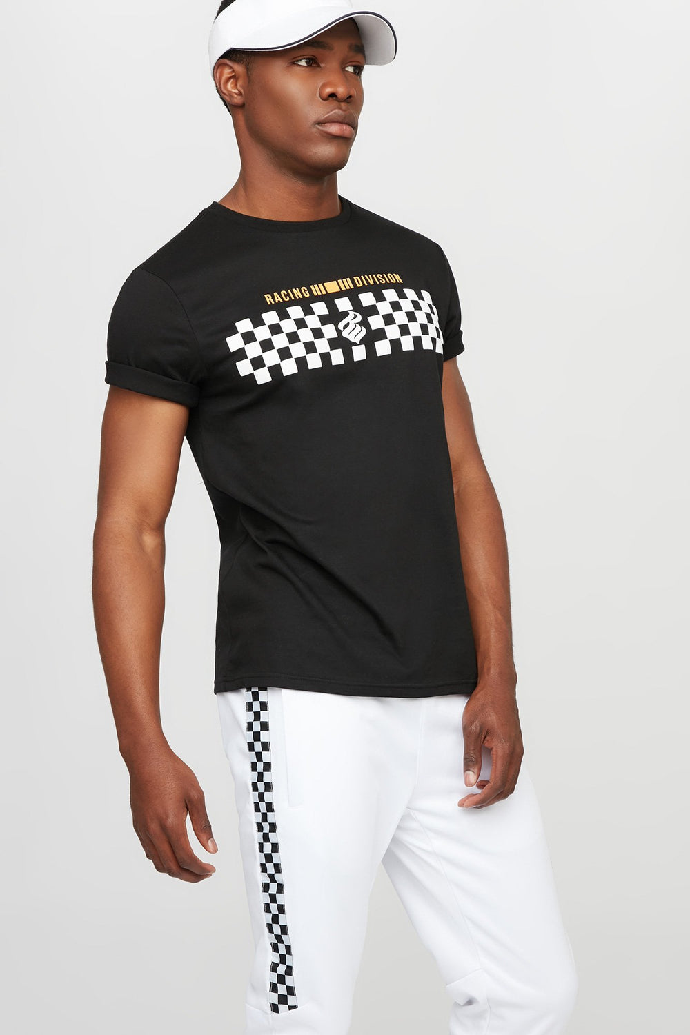 Men Rocawear Checkered Racing Division Graphic Tank Black