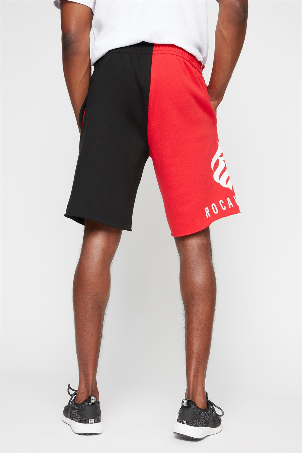 Men Rocawear Colour Block Graphic Fleece Short Black
