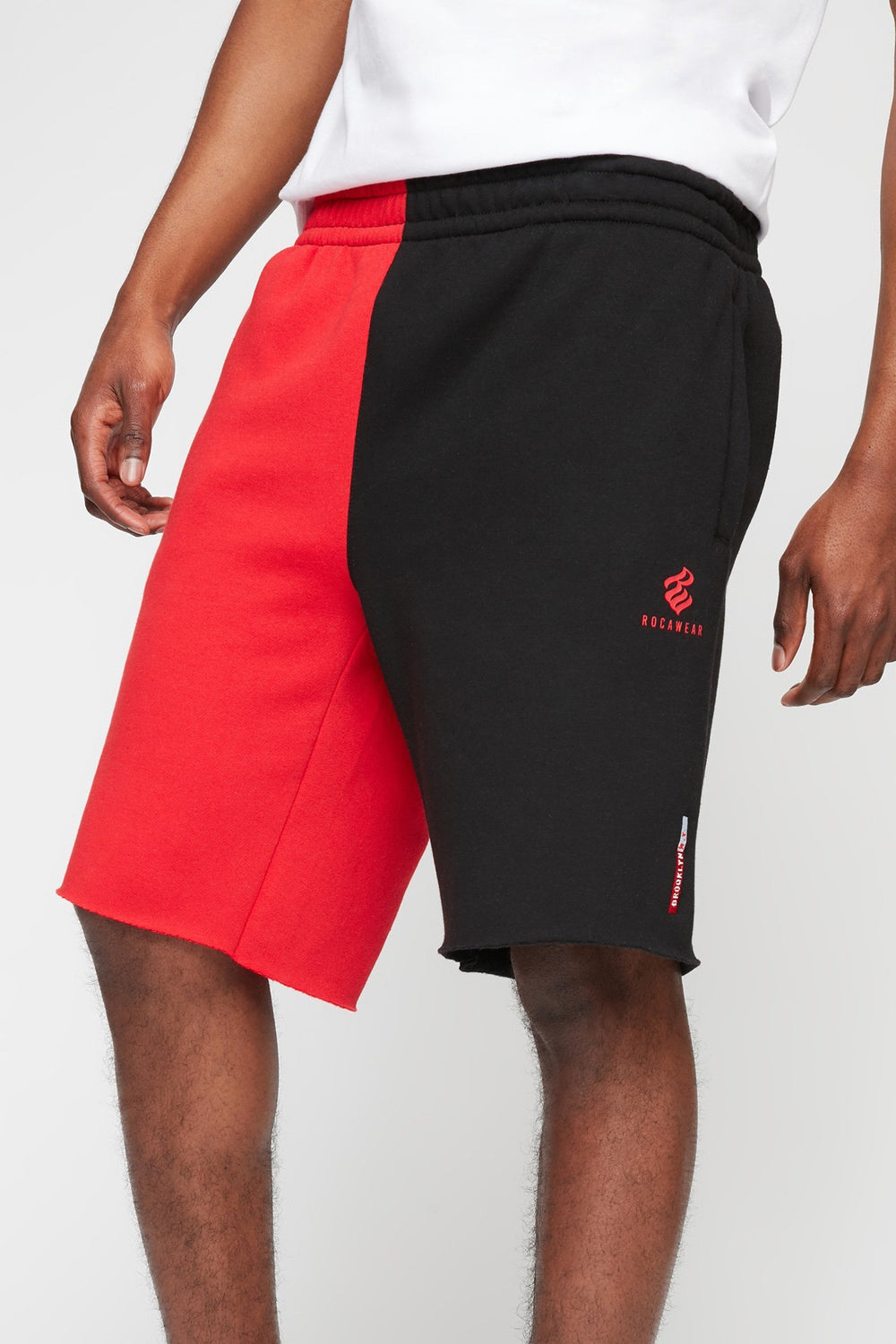 Men Rocawear Colour Block Graphic Fleece Short Black