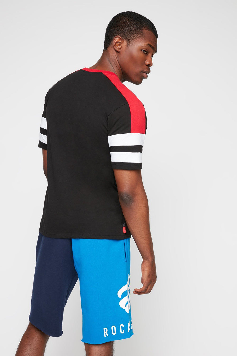 Men Rocawear Side Stripe Graphic T-Shirt Black