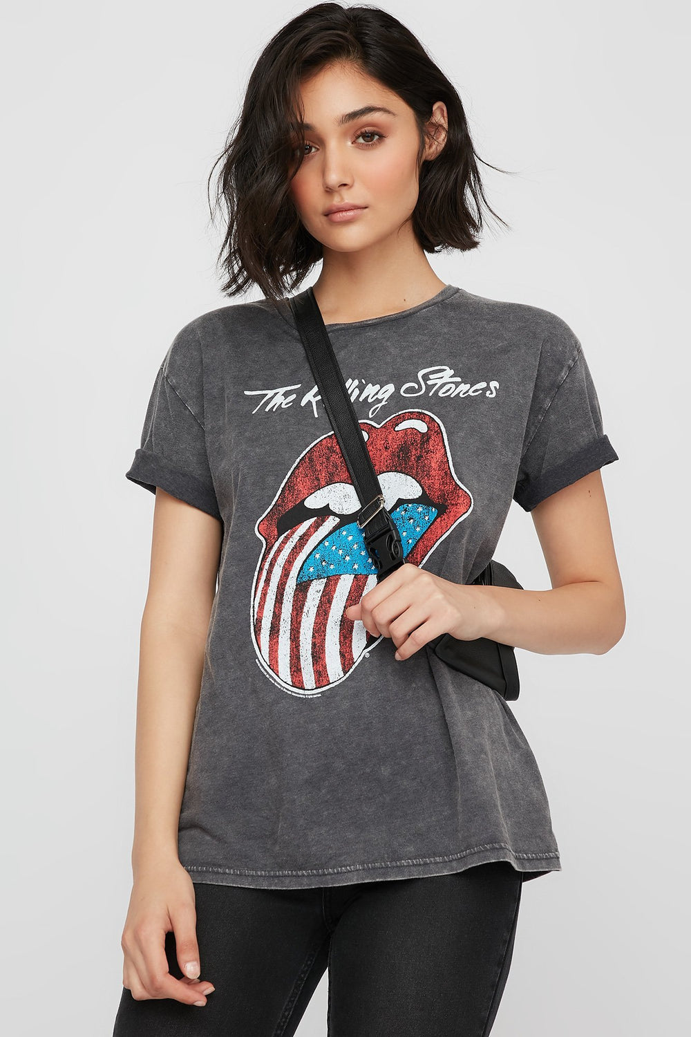 Women Rolling Stones Graphic T-Shirt Black