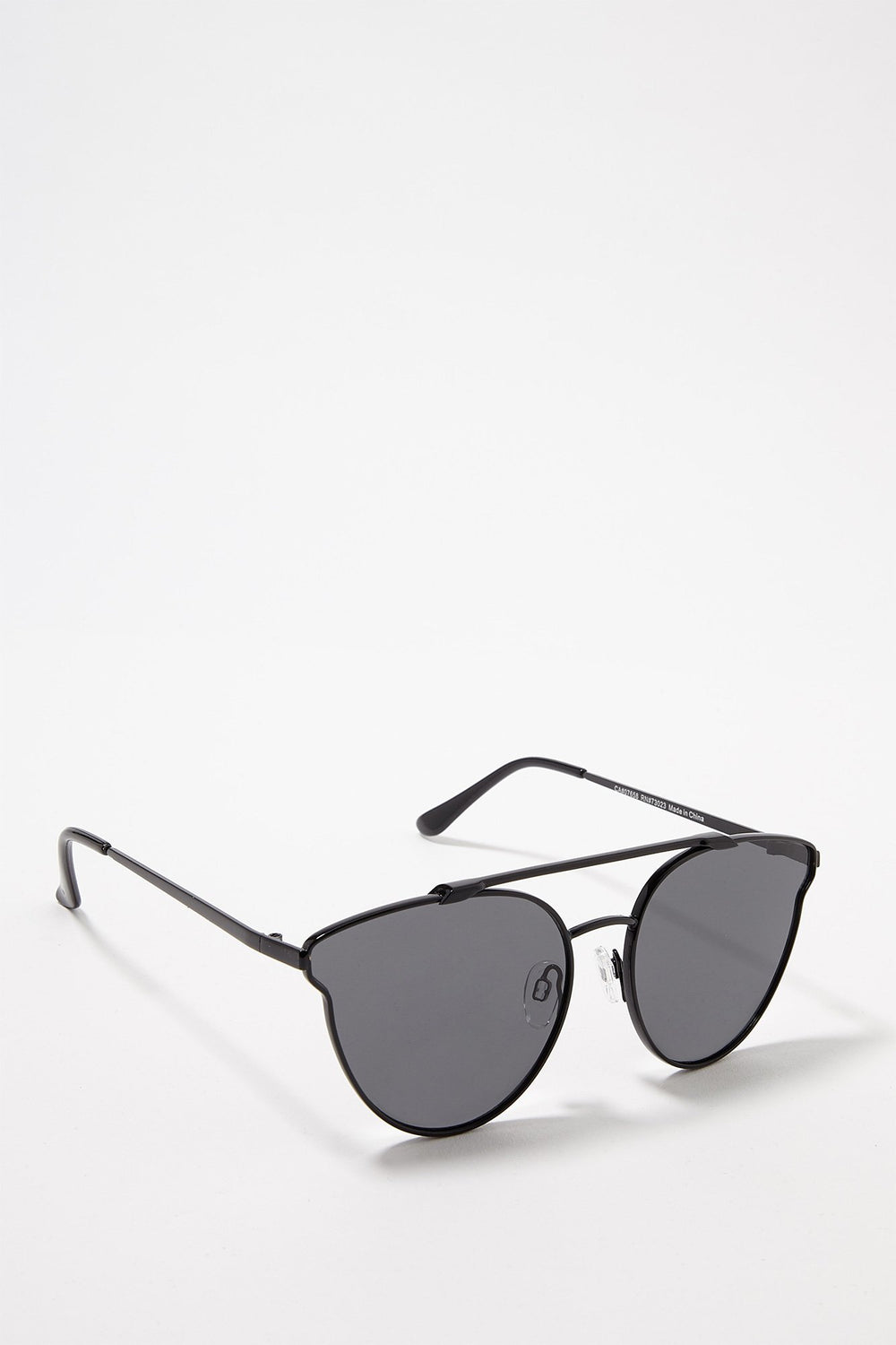 Women Round Clubmasters Cateye Sunglasses With Brow Bar Black