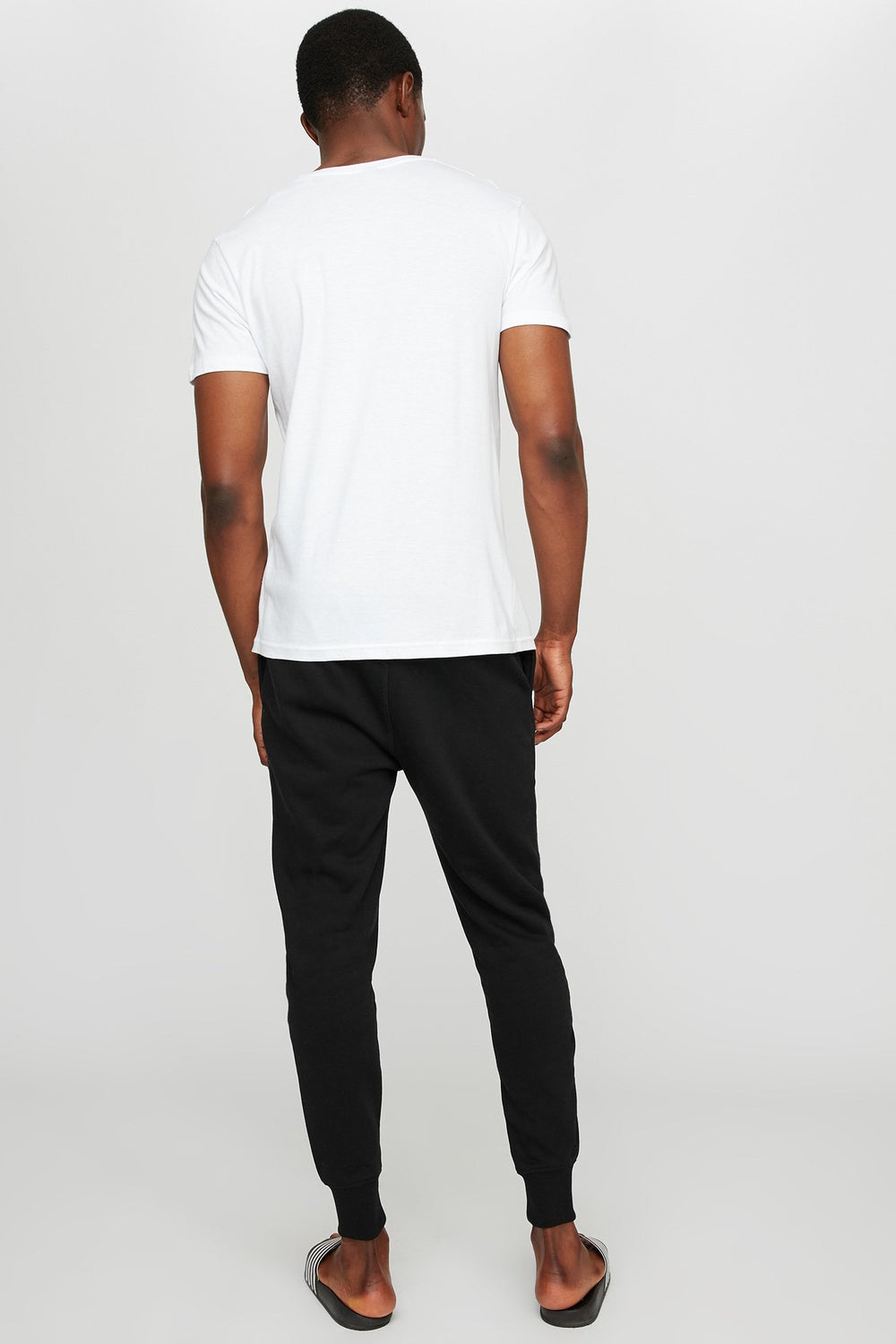 Men Slim Fleece Drawstring Jogger Black