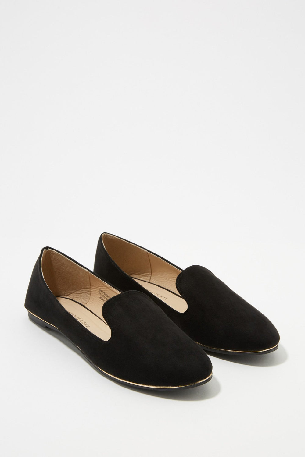 Women Slip-On Gold Trim Loafer Black
