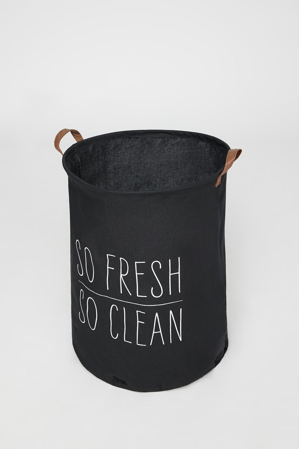 Women So Fresh So Clean Canvas Laundry Hamper Black