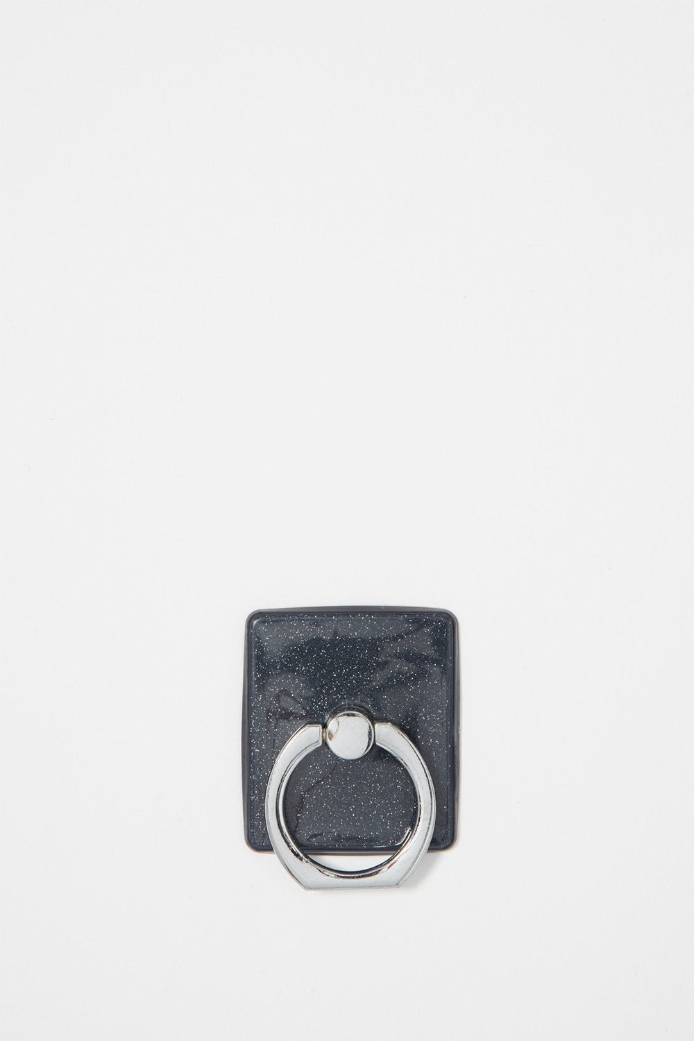 Women Square Glitter Ring Phone Stand Black