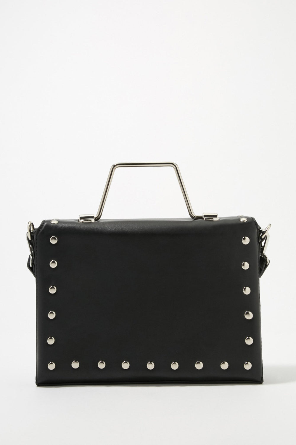 Women Structured Studded Crossbody Bag Black