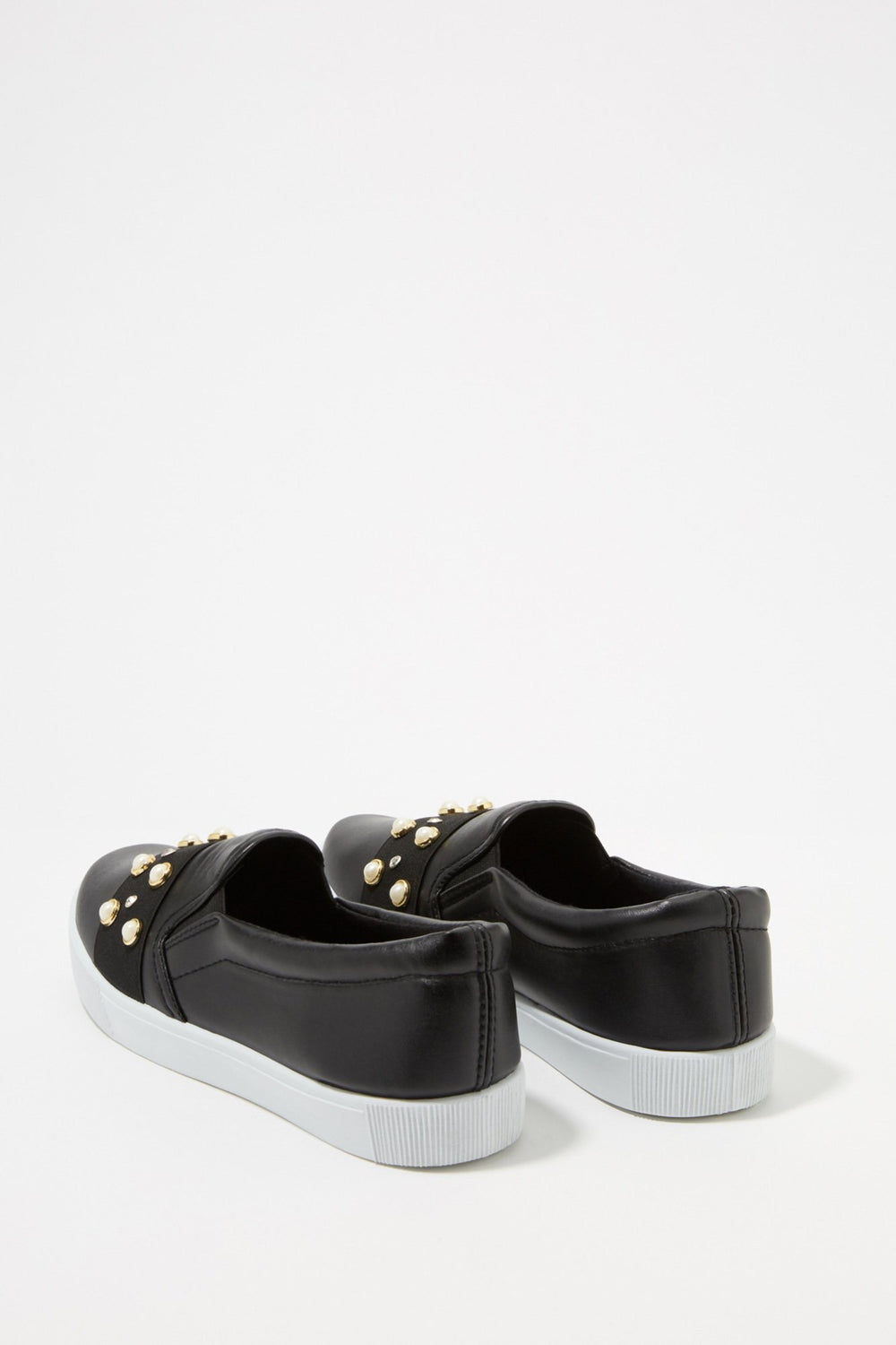 Women Studded Banded Slip-On Sneaker Black