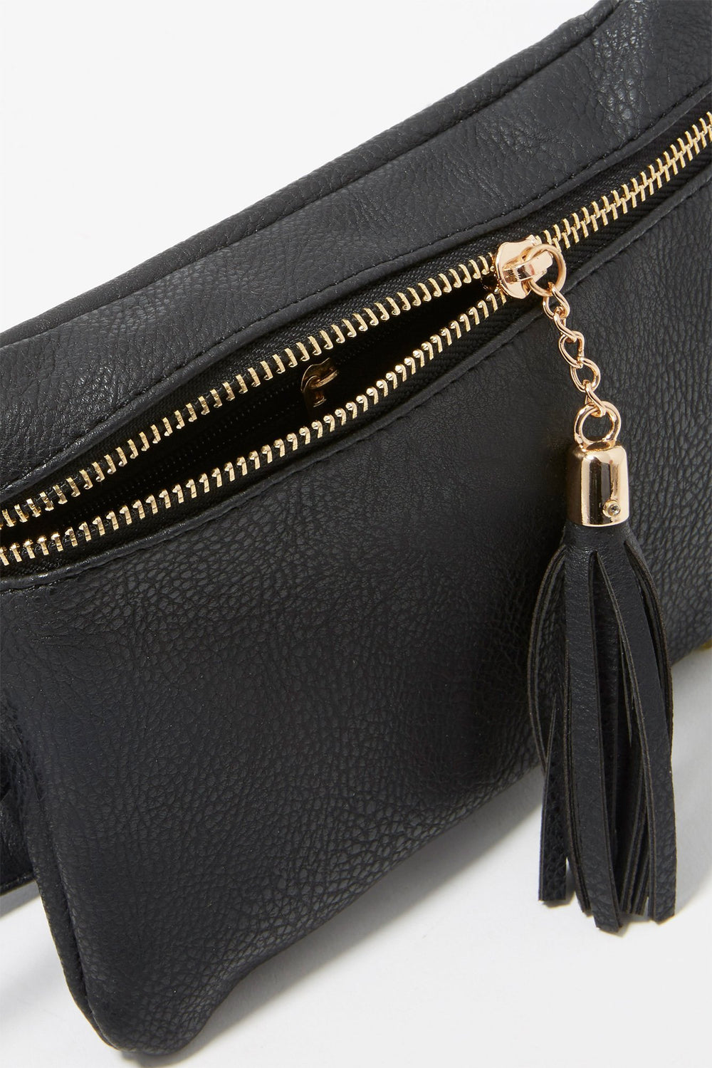 Women Tassel Zipper Fanny Pack Black