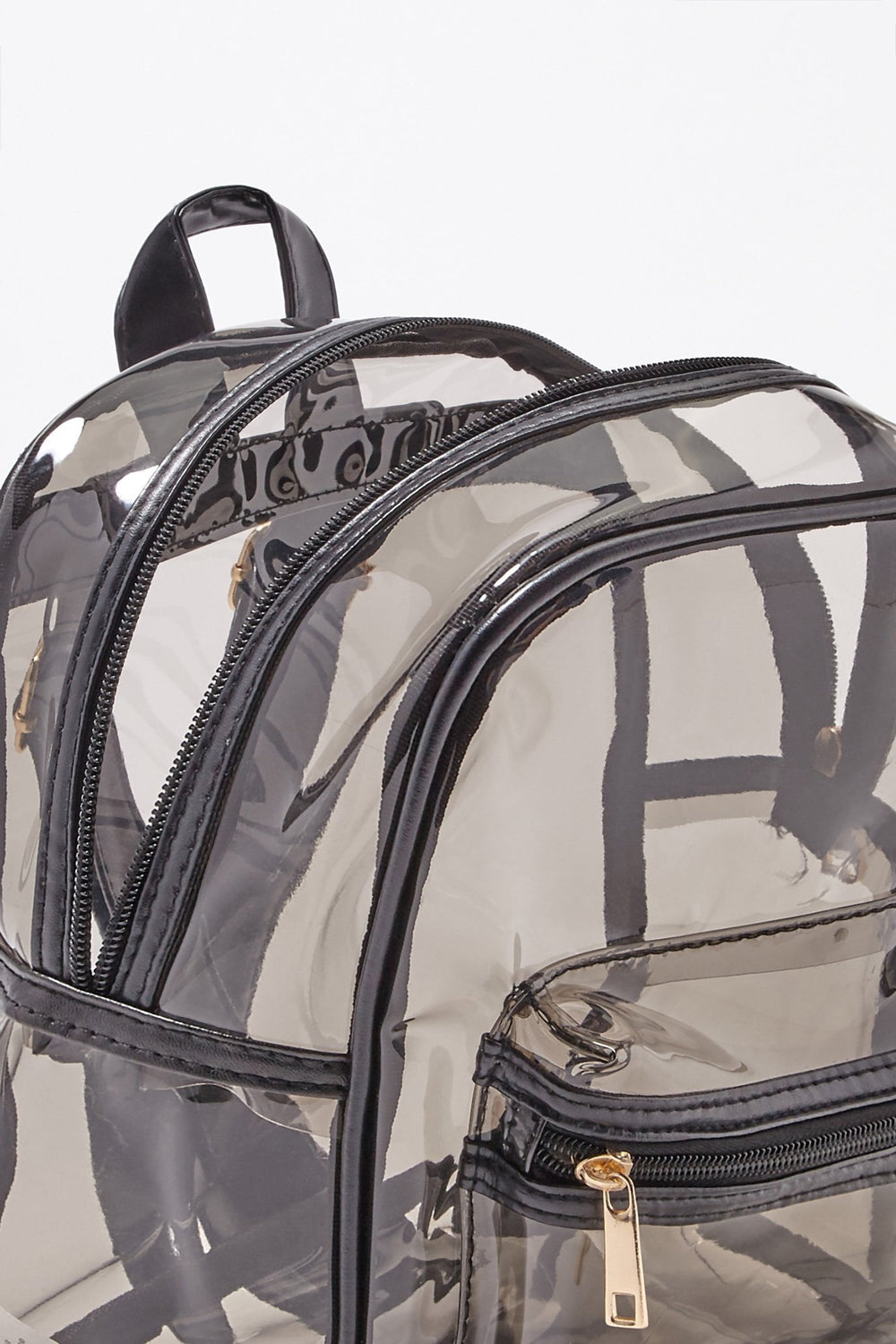 Women Transparent Mini Backpack Black