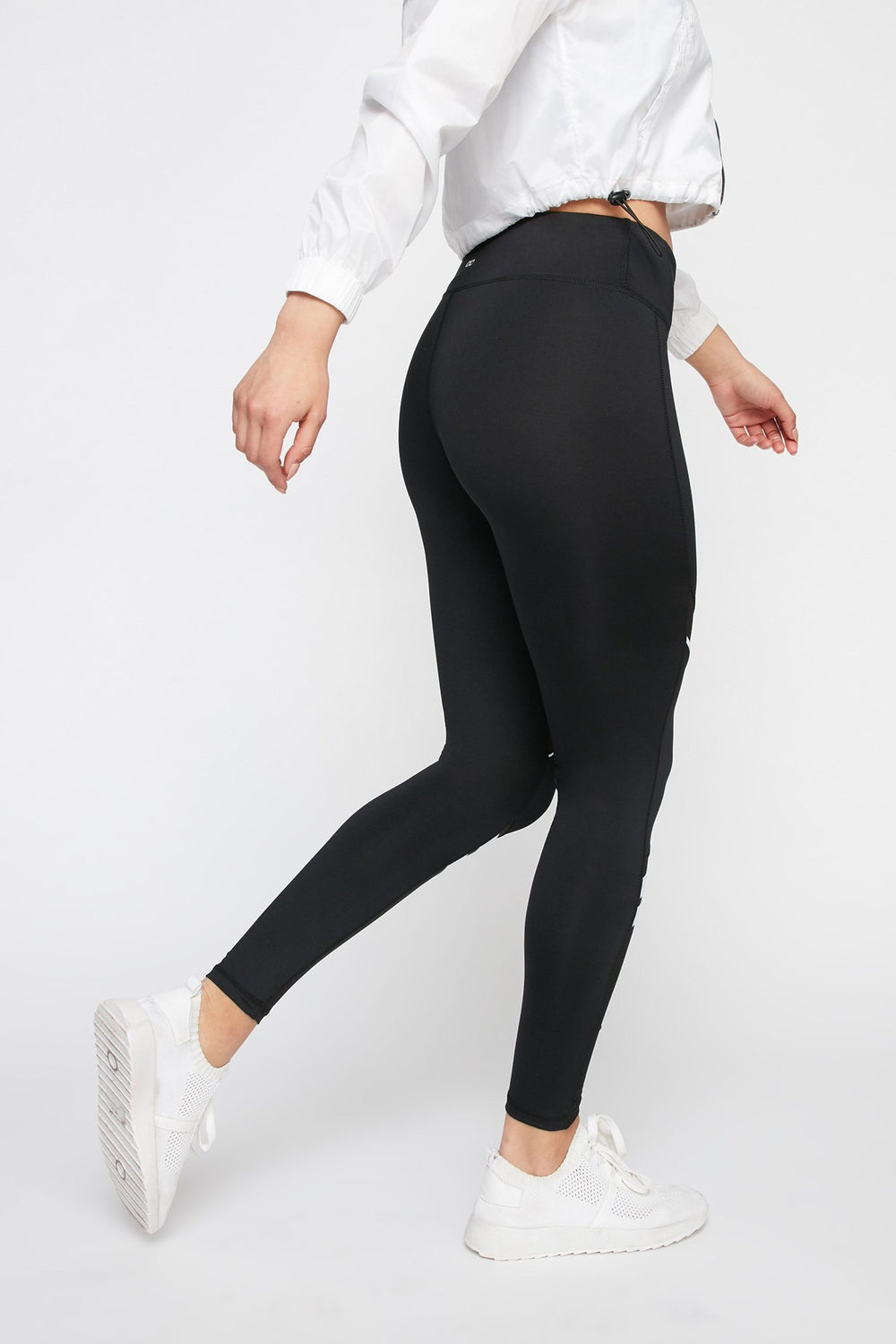 Women Two-Tone Contrast Mesh Energy Legging Black