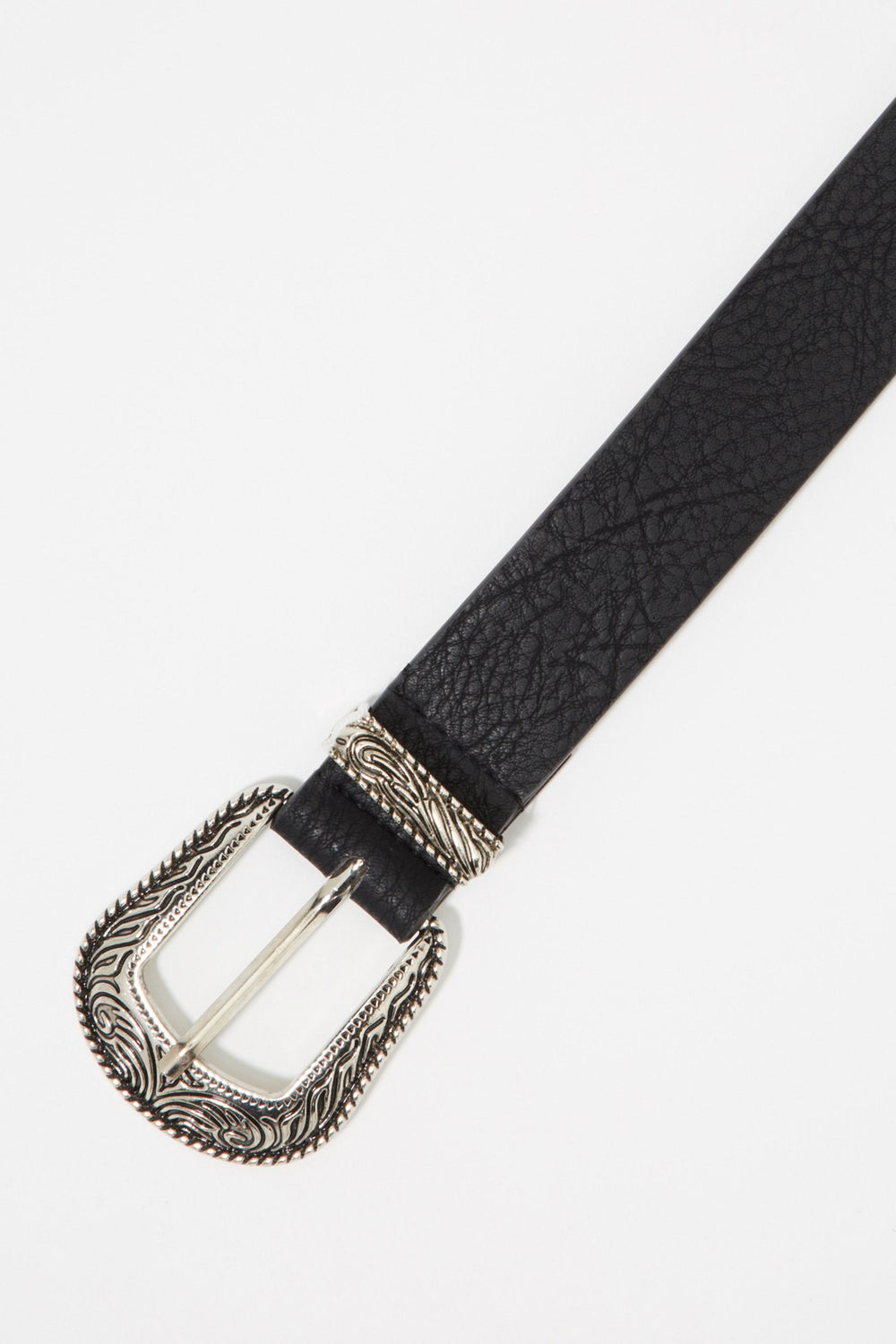 Women Western Buckle Jean Belt Black