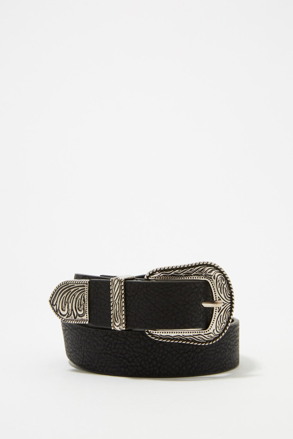 Women Western Buckle Jean Belt Black