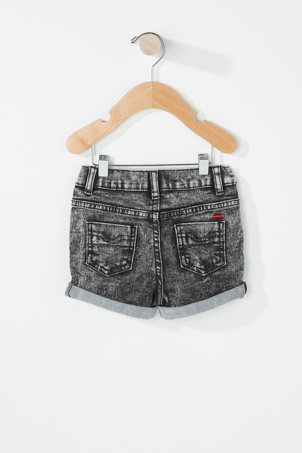 Kids Baby Boy Distressed Chino Roll-Up Denim Short Black