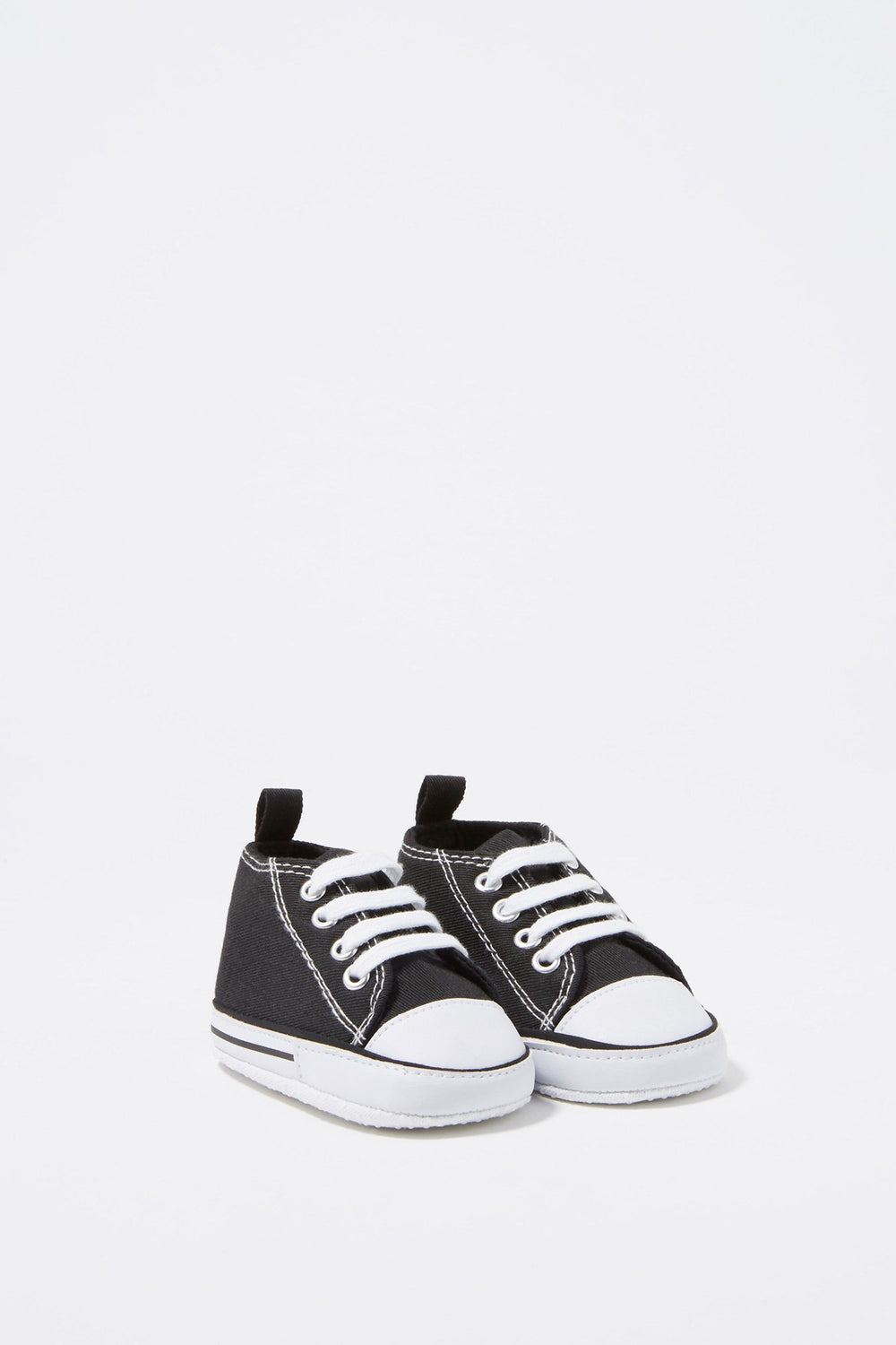 Kids Baby Boy Lace-Up Canvas Sneakers Black
