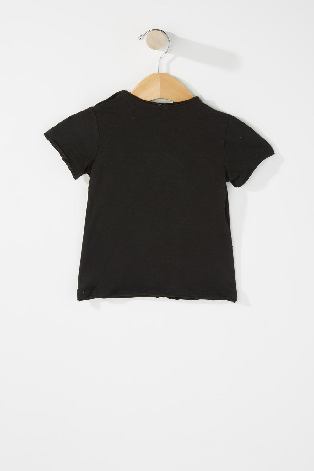 Kids Baby Boy Seamless Raw Edge T-Shirt Black