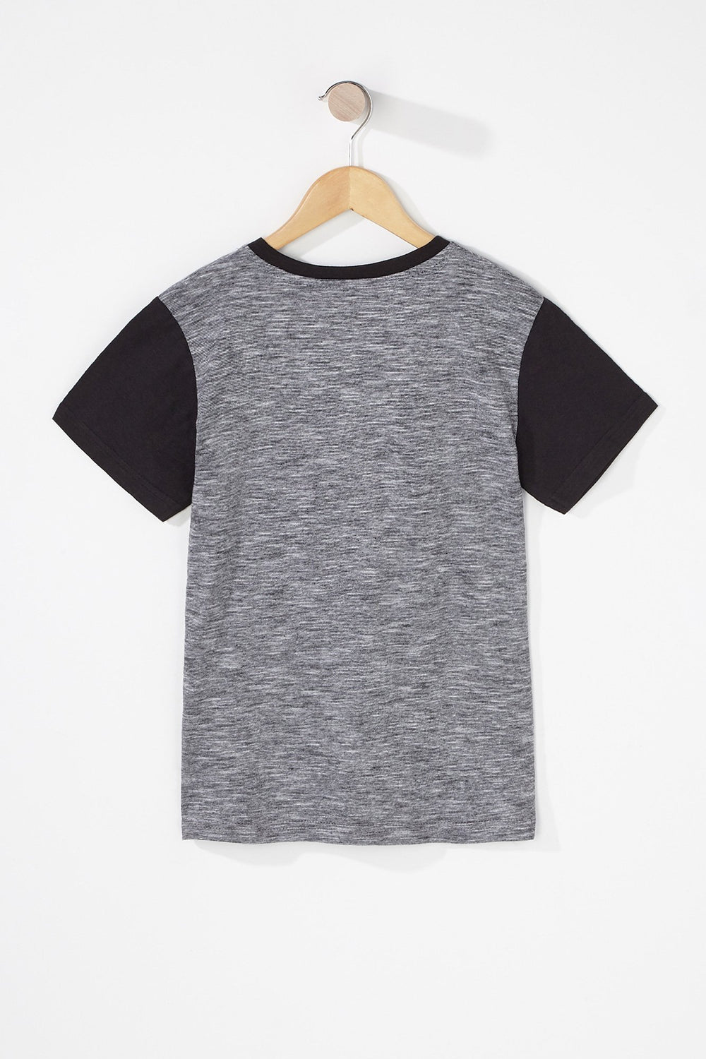 Kids Boys Colour Block Henley T-Shirt Black