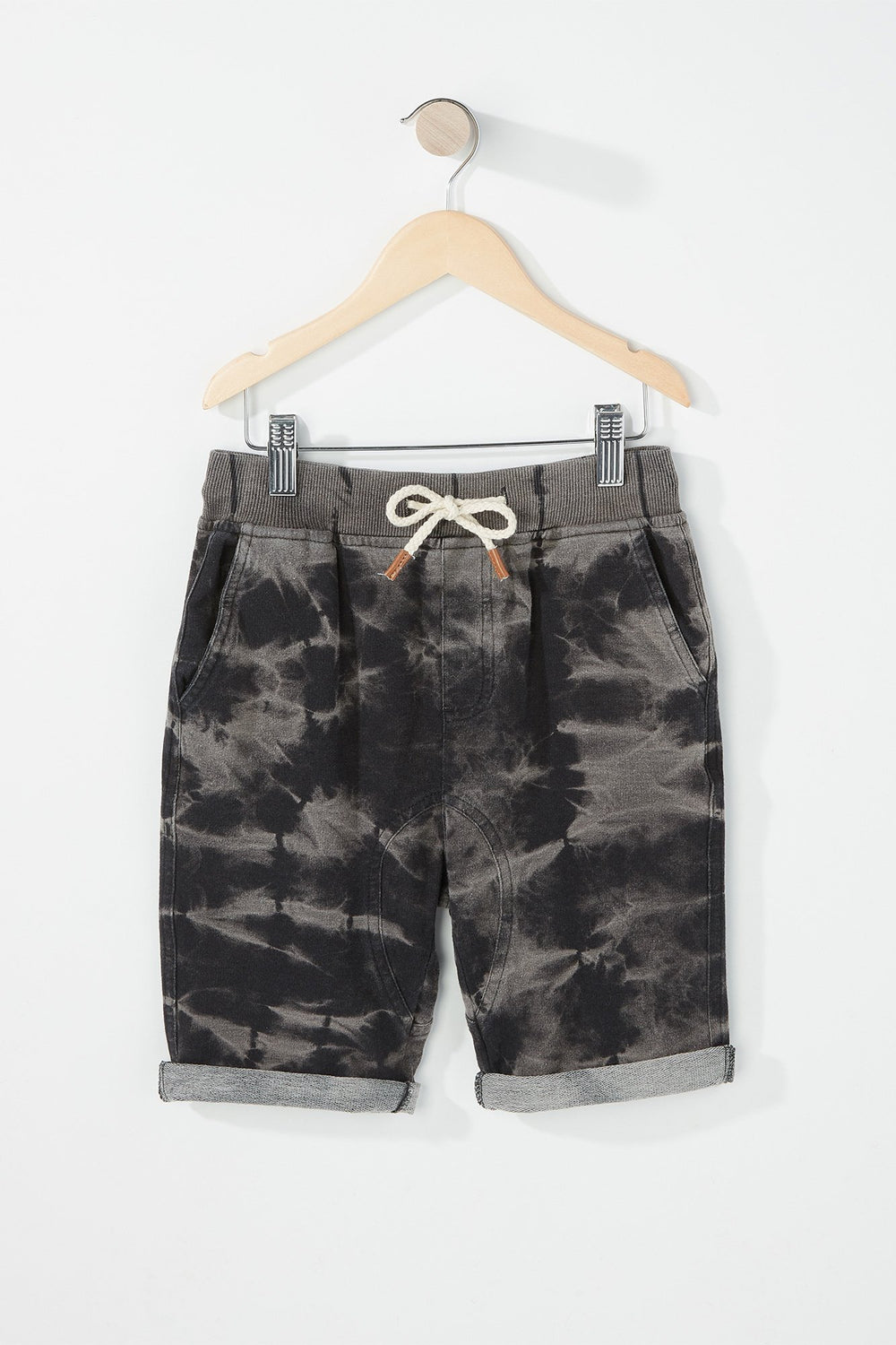 Kids Boys Colour Effect Drawstring Jogger Short Black