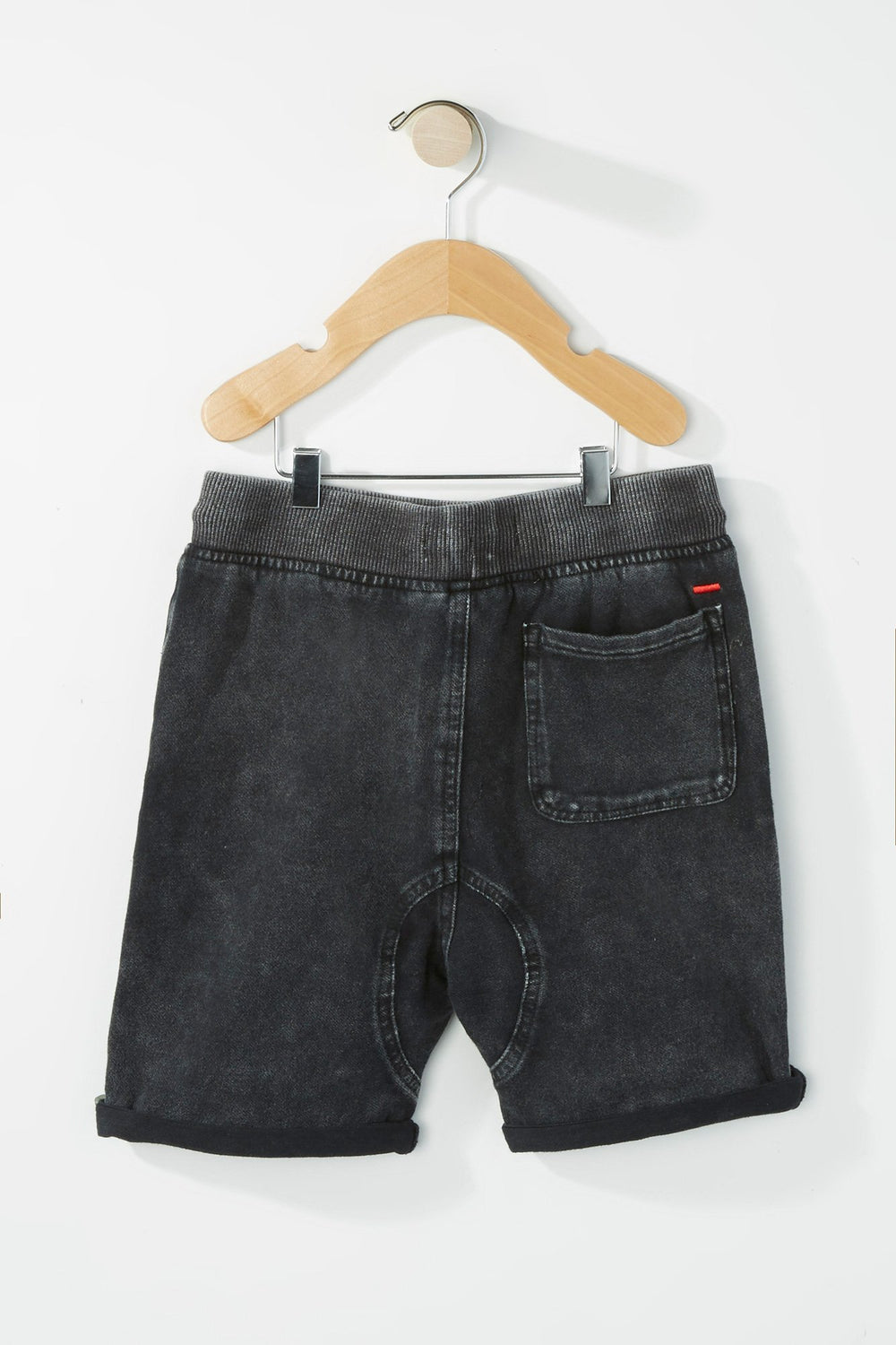 Kids Boys Denim Roll-Up Jogger Short Black