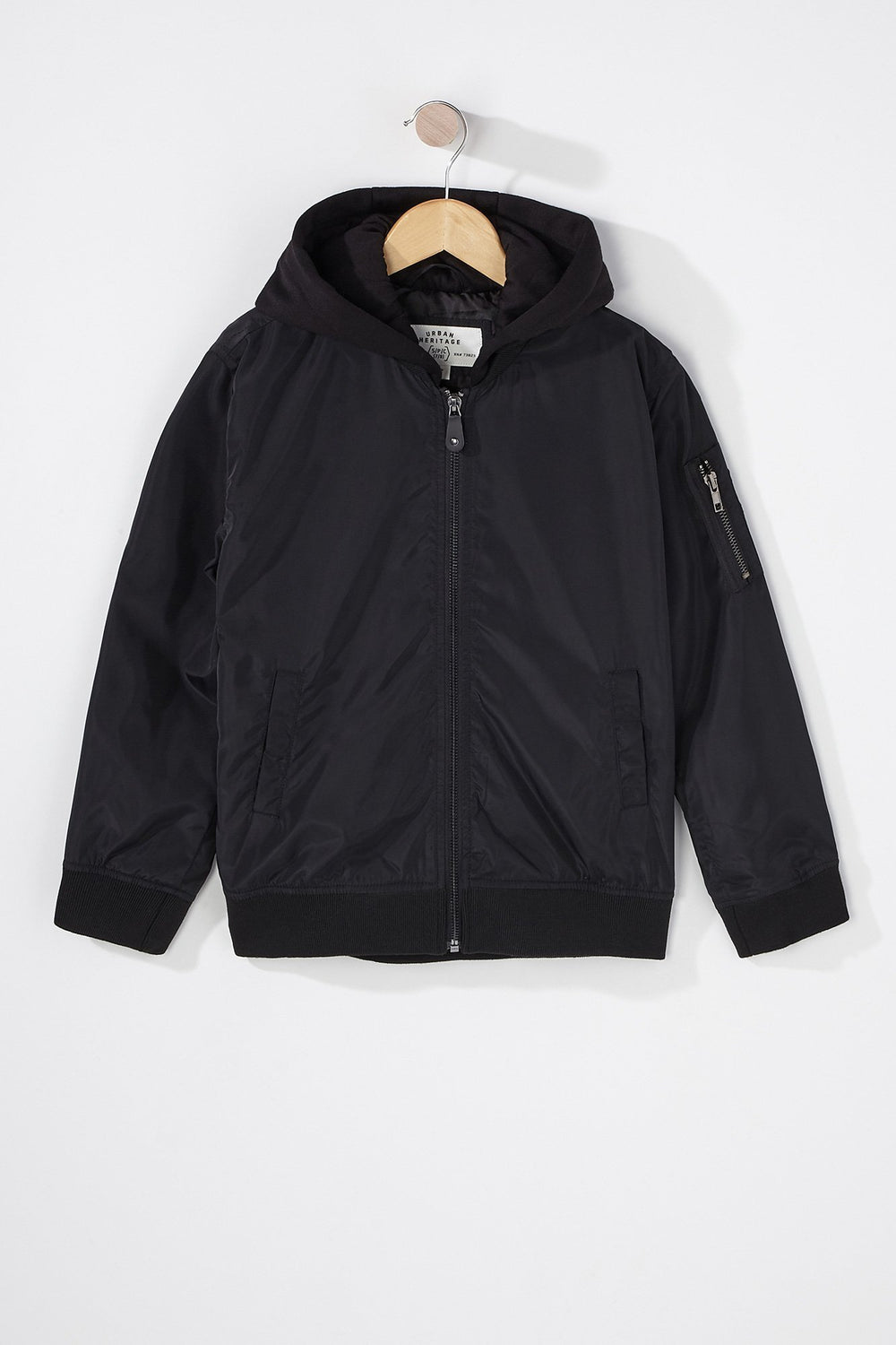 Kids Boys French Terry Bomber Jacket Black