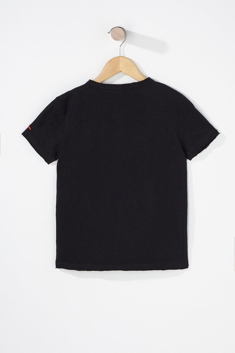 Kids Boys Henley Front Pocket T-Shirt Black