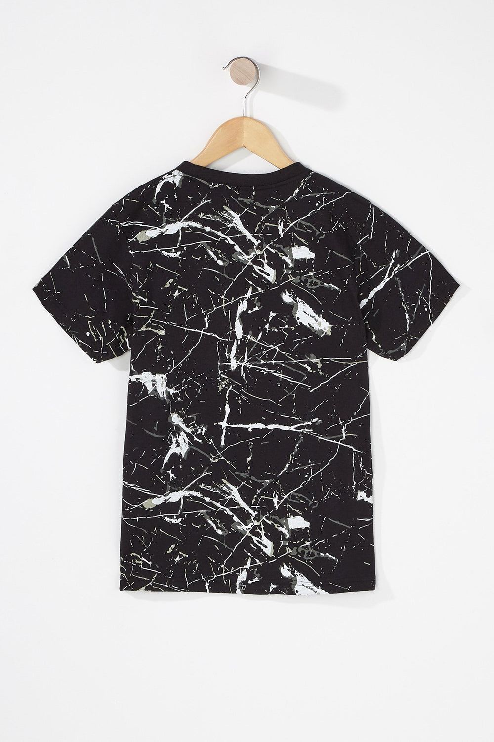 Kids Boys Marble Printed T-Shirt Black