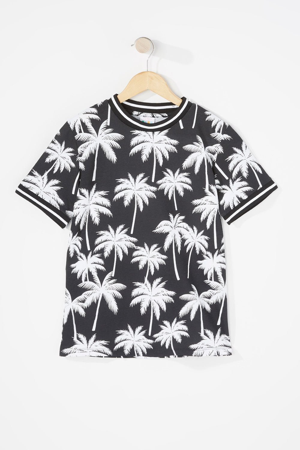 Kids Boys Palm Tree Graphic T-Shirt Black