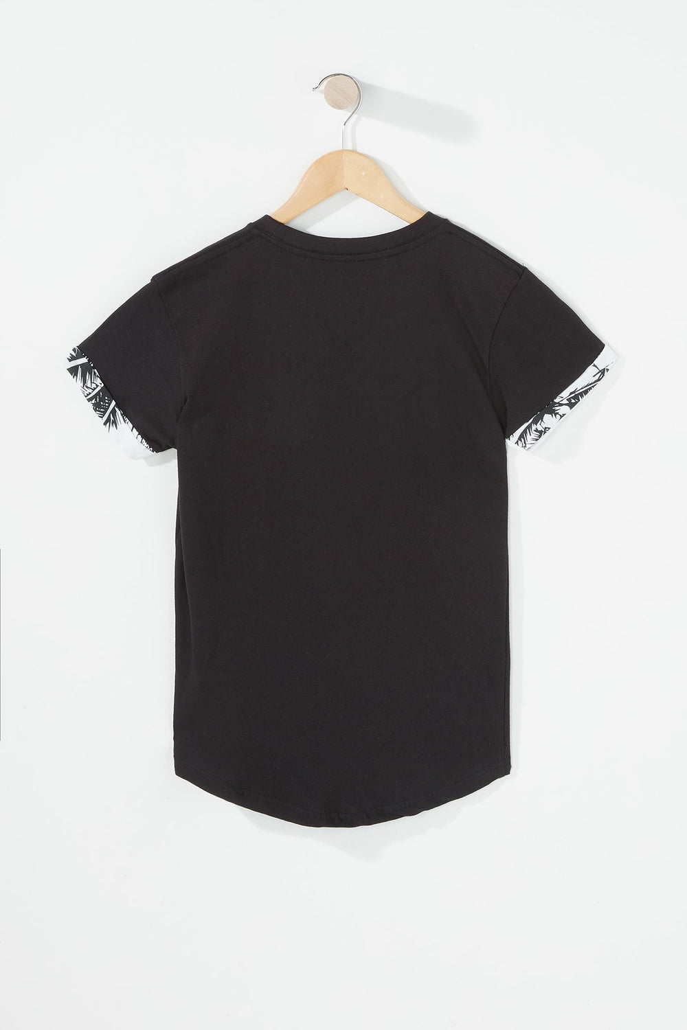 Kids Boys Palm Tree Pocket Graphic T-Shirt Black