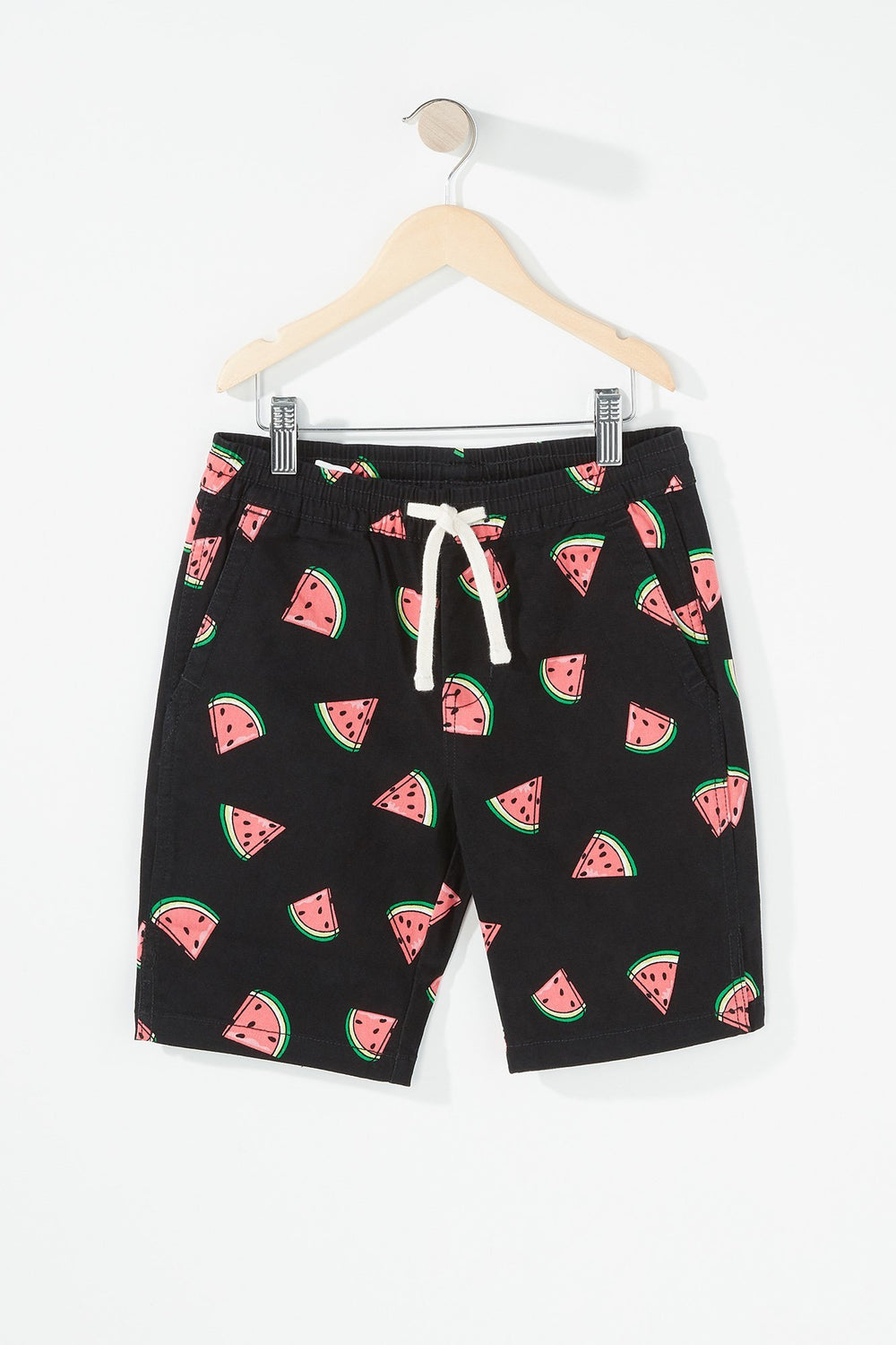 Kids Boys Printed Drawstring Slim Short Black