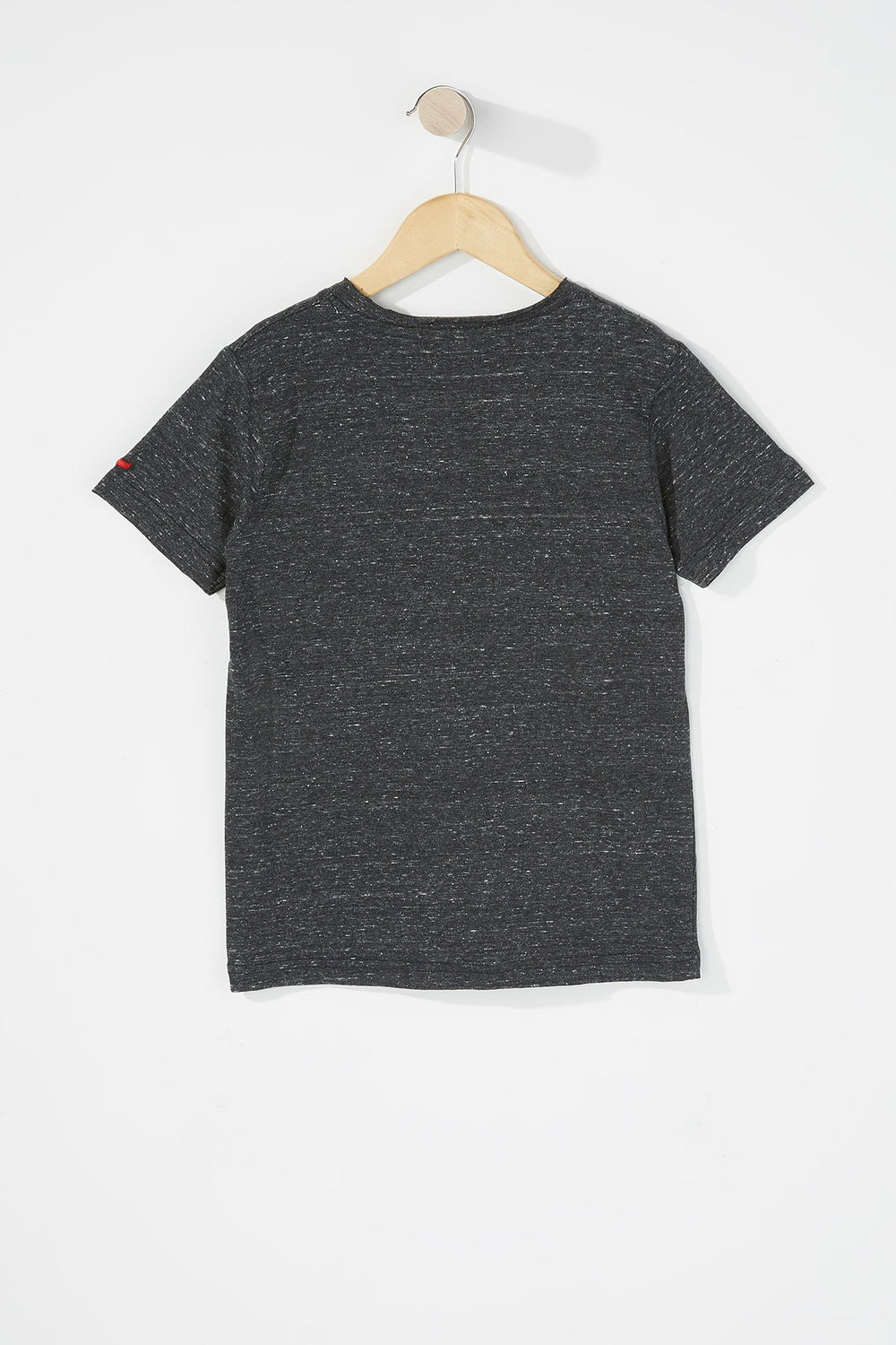 Kids Boys Space Dye V-Neck T-Shirt Black