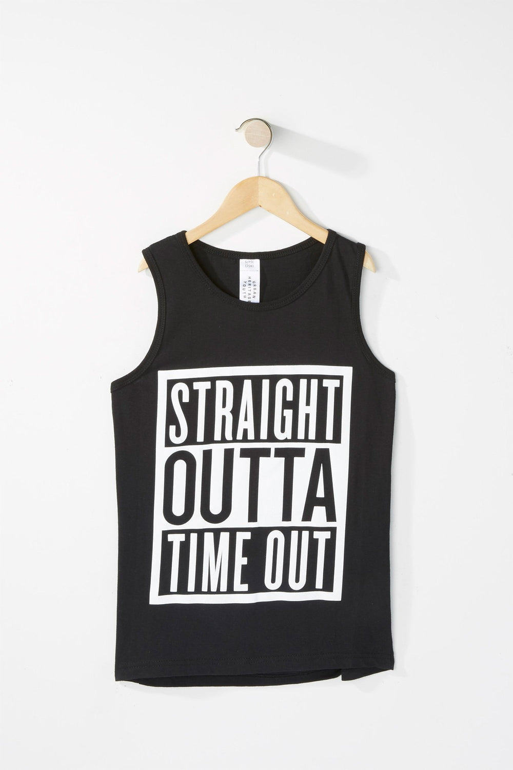 Kids Boys Straight Outta Time Out Graphic Tank Black