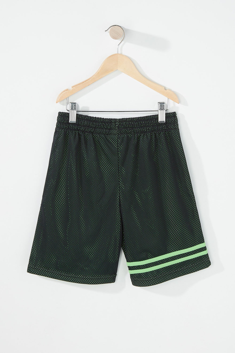 Kids Boys Striped Mesh Atheltic Short Black