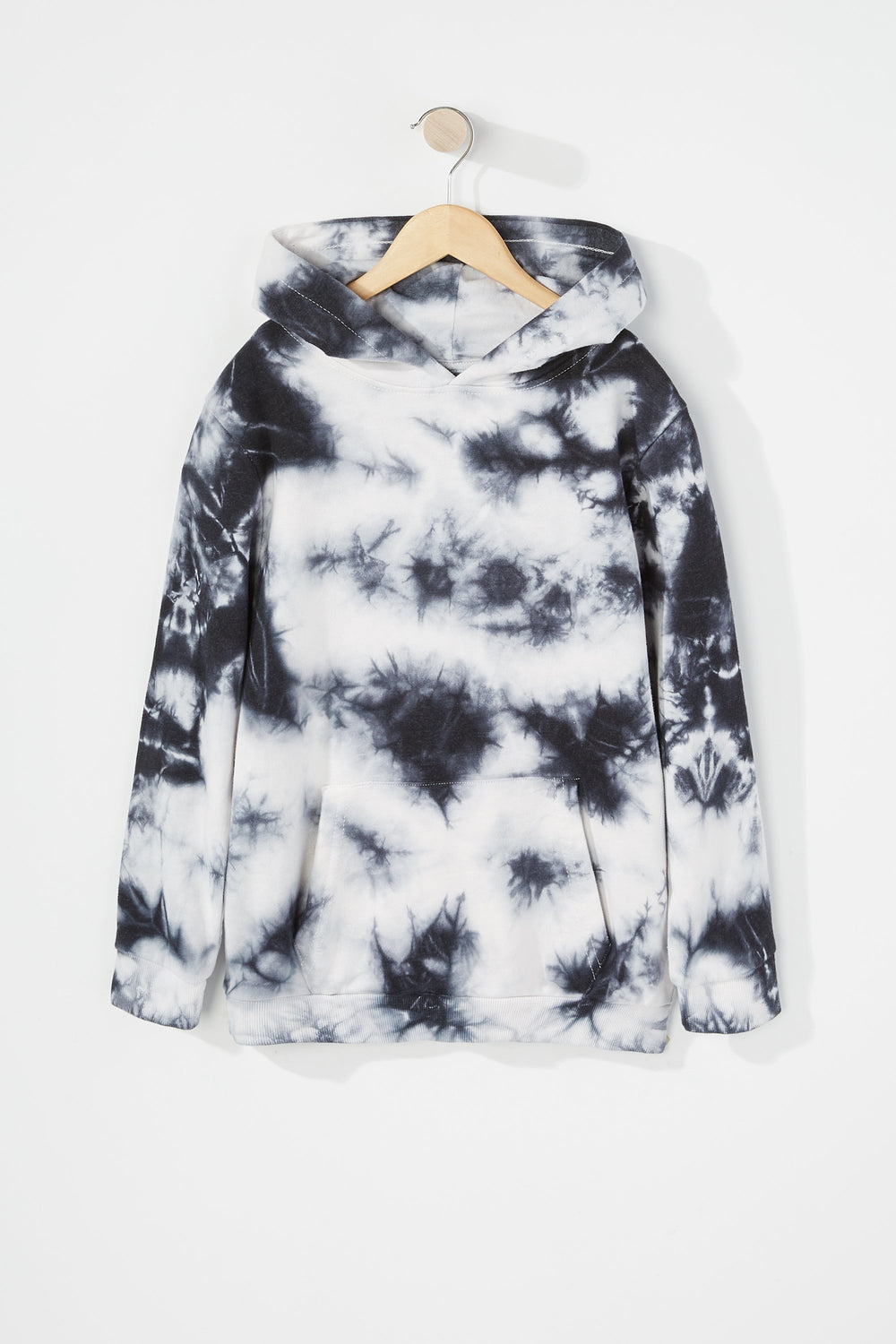 Kids Boys Tie-Dye Popover Hoodie Black