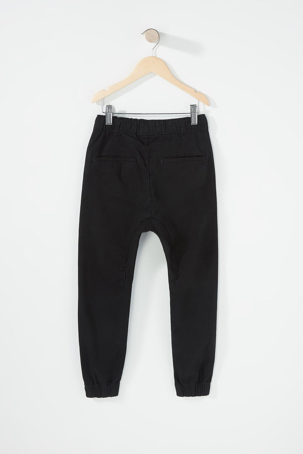 Kids Boys Twill Drawstring Jogger Black