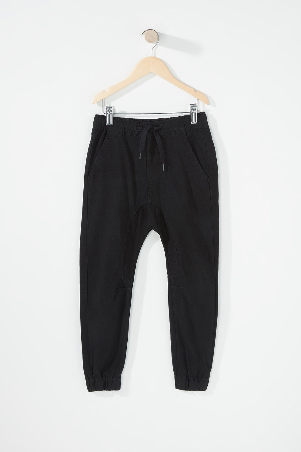 Kids Boys Twill Drawstring Jogger Black
