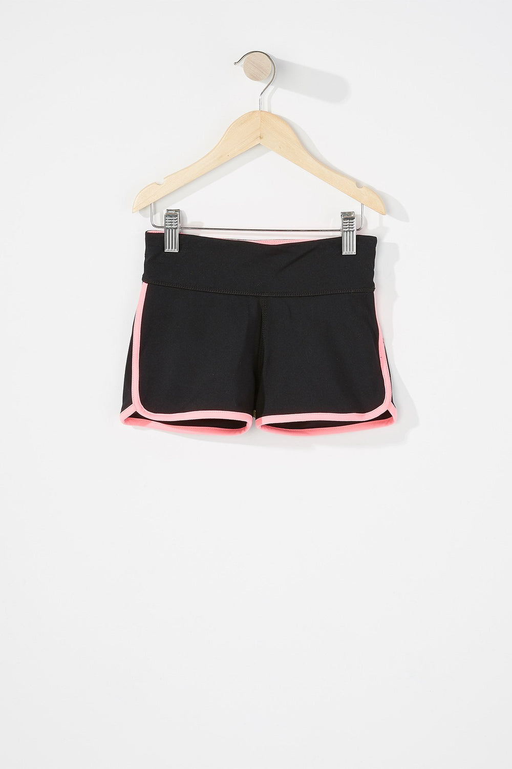 Kids Girls Banded Active Dolphin Hem Short Black