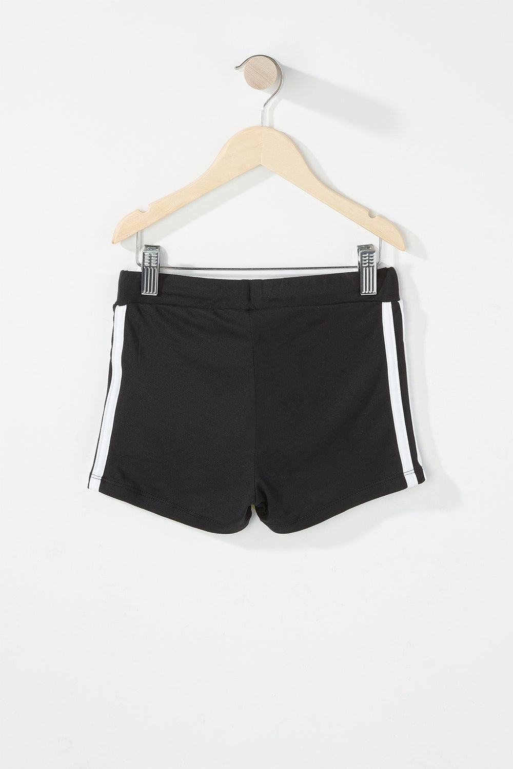 Kids Girls Canada Side Stripe High-Rise Drawstring Short Black
