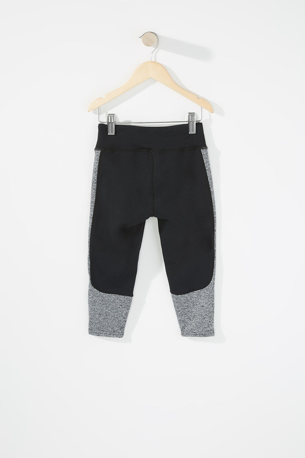 Kids Girls Colour Block Printed Active Legging Black